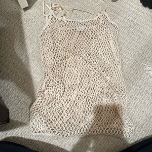 Target Cream Mesh Swim Coverup